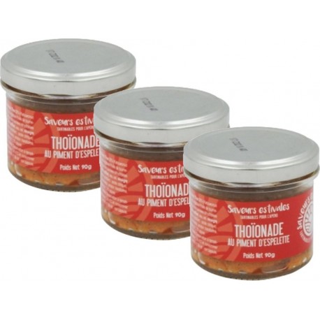 NC Lot 3x Thoionade Au Piment D'espelette Saveurs Estivales Boite 90g les 3 boîtes de 0.09Kg