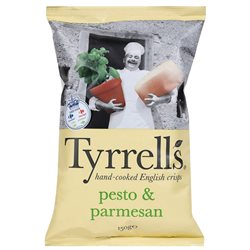 Tyrrell's Chips Pesto et Parmesan 150g (lot de 10 x 3 sachets)