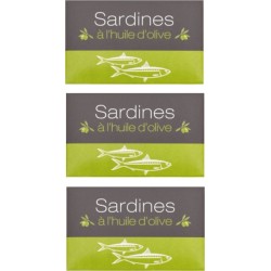 NC Lot 3x Sardines À L'huile Olive Maroc Conserve 125g les 3 unités de 0.12Kg