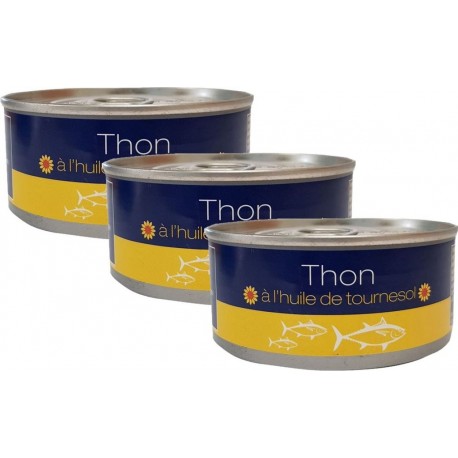 NC Lot 3x Thon Entier À L'huile De Tournesol Boîte 160g les 3 boîtes de 0.16Kg