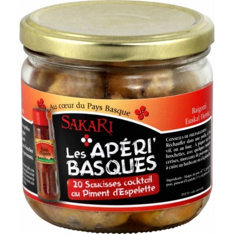 SAKARI Saucisses cocktail au piment d'Espelette 20 250g