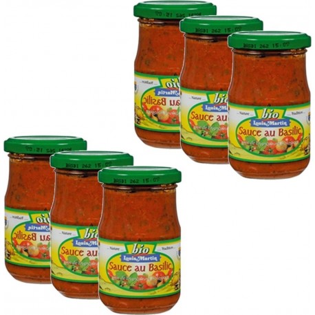 NC Lot 6x Sauce Tomates Basilic Bio Louis Martin Pot 190g les 6 unités de 0.19Kg