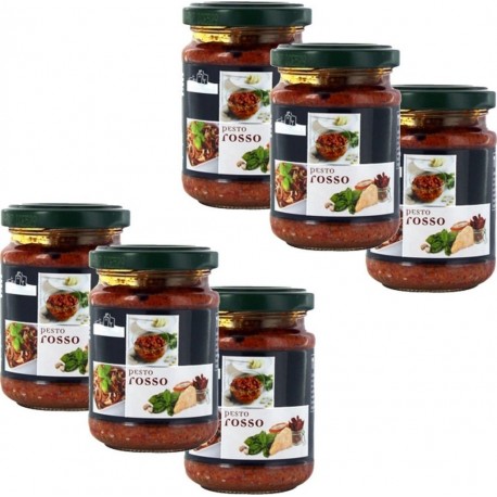 NC Lot 6x Pesto Rosso Antico Casale Pot 130g les 6 unités de 0.13Kg