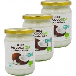 NC Huile De Coco Désodorisée Bio Agidra les 3 unités de 0.46Kg