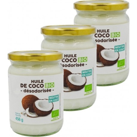 NC Huile De Coco Désodorisée Bio Agidra les 3 unités de 0.46Kg