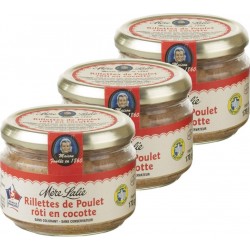 NC Rillettes De Poulet Rôti En Cocotte Mère Lalie les 3 unités de 0.17Kg