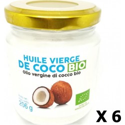 NC Lot 6x Huile Vierge De Coco Bio Pot 225ml les 6 unités