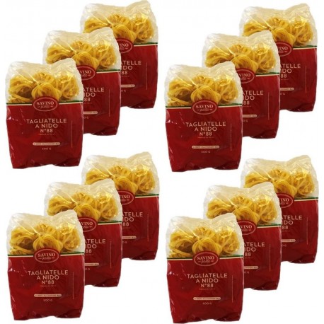 NC Pâtes Tagliatelles N°88 Savino Pasta Paquet 500g les 12 unités de 0.5Kg