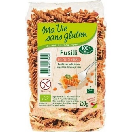 NC Fusilli Lentilles Corail 250g Ma Vie Sans Gluten