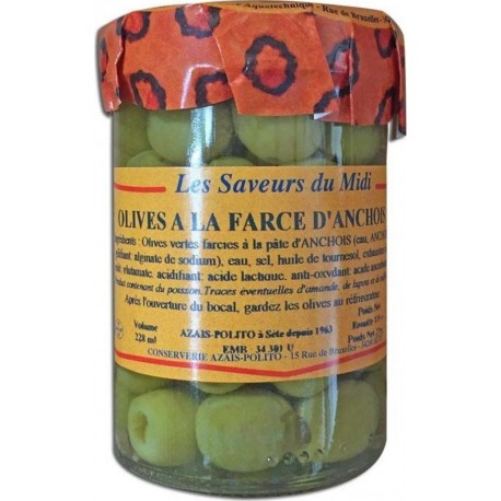 Olives À La Farce D'anchois 228 Ml Azais Et Polito l'unité de 220.0g