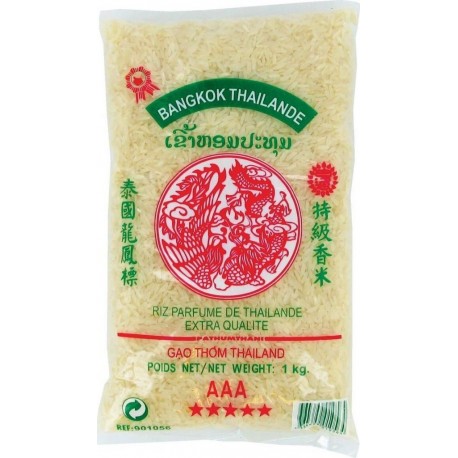 NC Riz Thai Parfumé Qualité Premium Gao Thom 1Kg/sachet les 4 sacs de 4000g