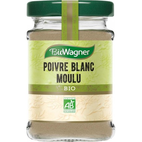 Poivre Blanc Moulu Bio Flacon l'unité de 50g