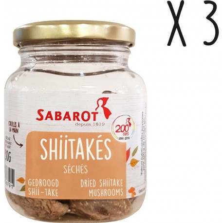 Sabarot Lot X3 Shiitakes Séchés Pot 30g les 3 pots de 30g