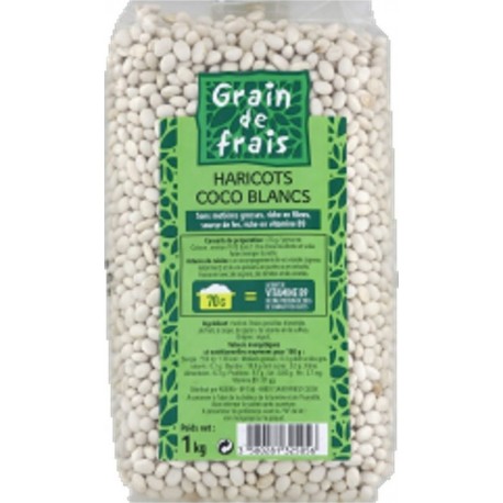 Haricots Coco Blancs Grain De Frais Paquet 1Kg l'unité de 1.0Kg