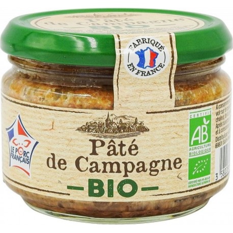 Pâté De Campagne Bio France Pot 180g l'unité de 0.18Kg