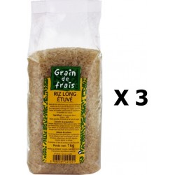 NC Lot 3x Riz Long Étuvé Grain De Frais Paquet 1Kg les 3 unités de 1.0Kg