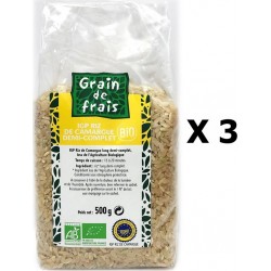 NC Lot 3x Riz De Camargue Igp Demi Complet Bio Grain De Frais Paquet 500g les 3 unités de 0.5Kg