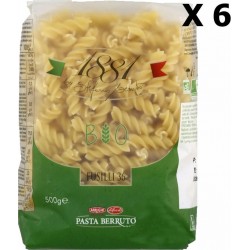 NC Lot 6x Pâtes Italiennes Fusilli 36 Bio 1881 Pasta Berruto Paquet 500g les 6 unités de 0.5Kg