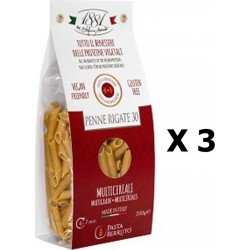 NC Lot 3x Pâtes Penne Rigate 30 Multicéréales Sans Gluten 1881 Pasta Berruto Paquet 250g les 3 unités de 0.25Kg