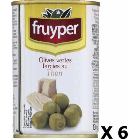 NC Lot 6x Olives Farcies Au Thon Fruyper Boite 130g les 6 boîtes de 0.13Kg