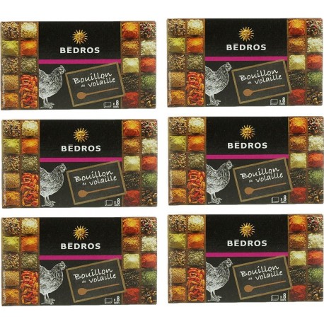 NC Lot 6x Bouillon De Volaille Bedros 8 Cubes Paquet 80g les 6 unités de 0.08Kg