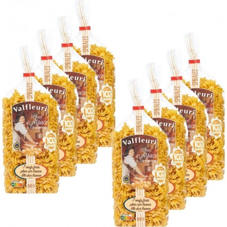 Valfleuri Pâtes Gamme À L'ancienne spirale les 8 unités de 0.5Kg