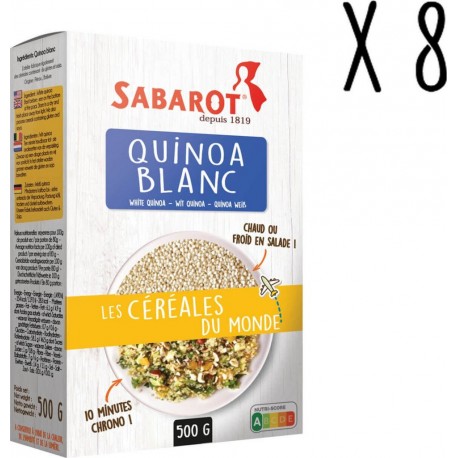 Sabarot Lot X8 Quinoa Blanc Étui 500g les 8 paquets de 500g