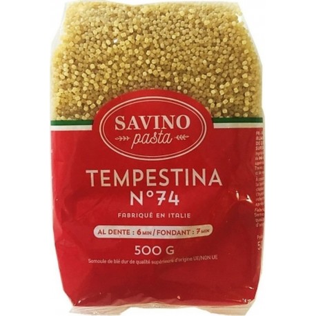 NC Pâtes Petits Plombs, Tempestina N°74 Savino Pasta l'unité de 0.5Kg