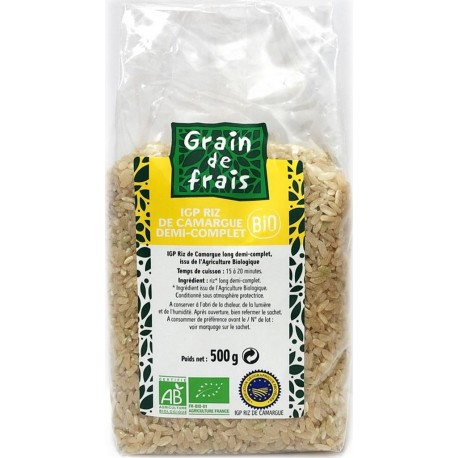 NC Riz De Camargue Igp Demi Complet Bio Grain De Frais Paquet 500g l'unité de 0.5Kg