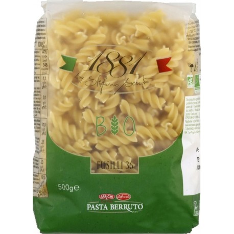 NC Pâtes Italiennes Fusilli 36 Bio 1881 Pasta Berruto Paquet 500g l'unité de 0.5Kg