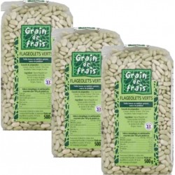 Lot 3x Flageolet Vert France Grain De Frais Paquet 500g les 3 unités de 0.5Kg