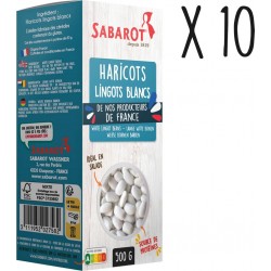 Sabarot Lot 10 X Haricots Lingots Blancs De France Étui 500g les 10 paquets de 500g