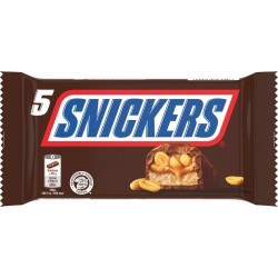 SNICKERS Barres chocolatées Cacahuètes Et Caramel les 5 barres de 50g