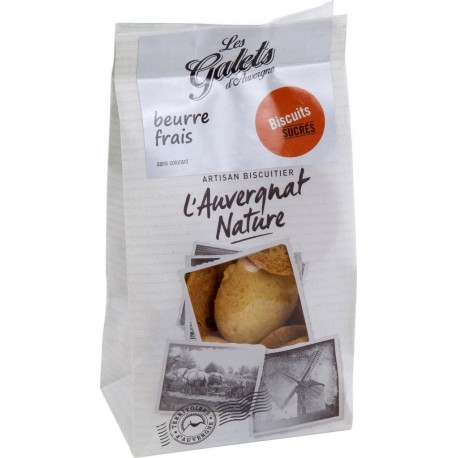 AUVERGNAT NATURE Biscuits Galets au beurre frais L' 140g