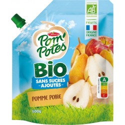 POM POTES Compotes pomme poire bio sans sucres ajoutés POM'POTES 600g