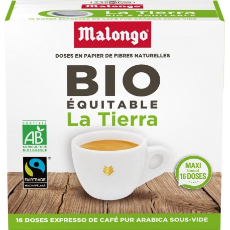 MALONGO Café dosettes Compatibles Malongo la tierra bio CAFE 16 dosettes