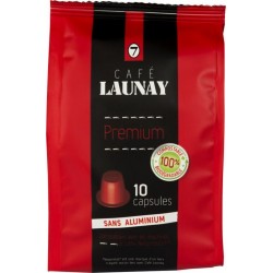 LAUNAY Café capsules Compatibles Nespresso premium biodégradables compostables 10 capsules