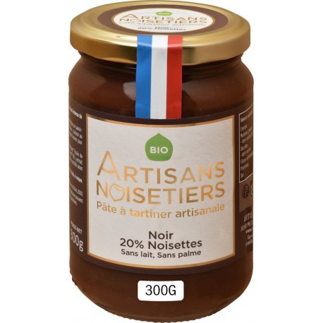 ARTISANS NOISETIERS Pâte à tartiner artisanale noir Bio 300g