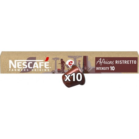 NESCAFE FARMERS ORIGINS Capsules de café Africas Ristretto intensité 10 10 capsules