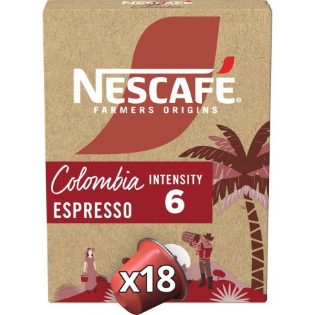 NESCAFE FARMERS ORIGINS Capsules de café Colombia Espresso intensité 6 18 capsules