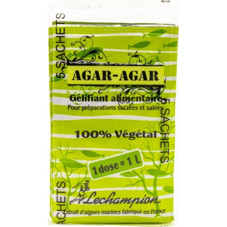 LECHAMPION Agar Agar 100% végétal les 5 sachets de 4g