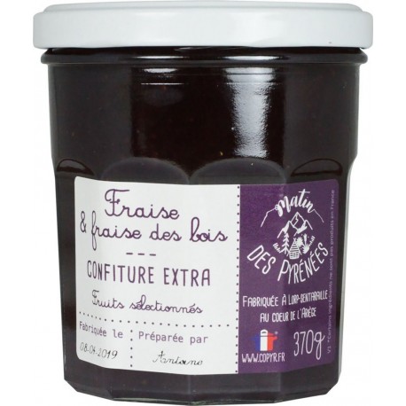 MATIN DES PYRENEES Confiture fraise-fraise des bois 370g