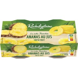 ROCHEFONTAINE Fruit en sirop ananas en tranches au jus sans sucre 454g