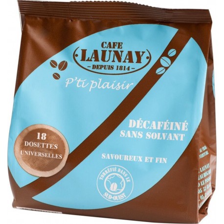 LAUNAY Café dosettes Compatibles Senseo décaféiné 18 dosettes