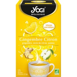 YOGI Thé infusion au gingembe citron et zeste de pomme 15 sachet