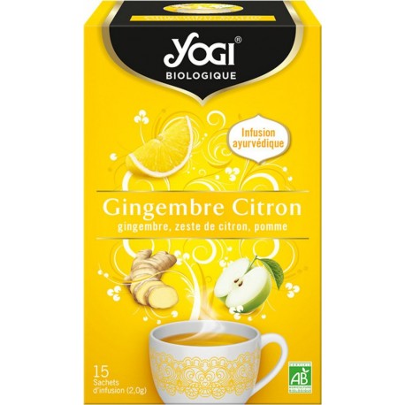 YOGI Thé infusion au gingembe citron et zeste de pomme 15 sachet