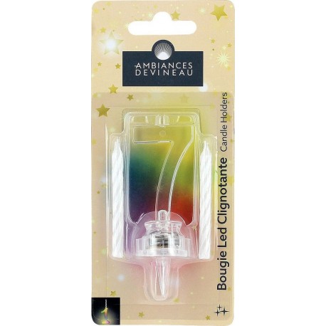 LED AMBIANCES DEVINEAU Bougie LED Clignotante N°7 et 4 bougies blanches AMBIANCES DEVINEAU l'unité