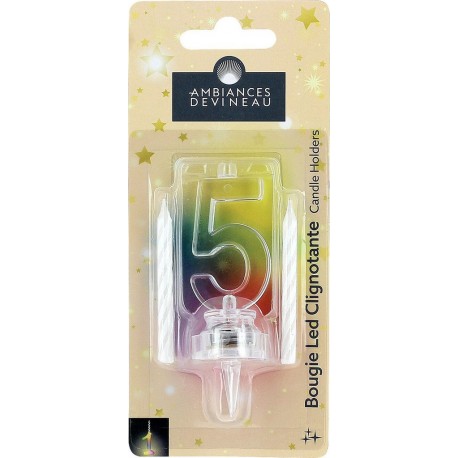 LED AMBIANCES DEVINEAU Bougie LED Clignotante N°5 et 4 bougies blanches AMBIANCES DEVINEAU l'unité