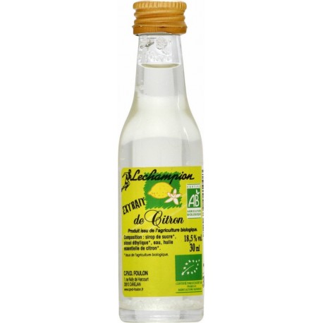 LECHAMPION Préparation culinaire bio extrait de citron bio 30ml