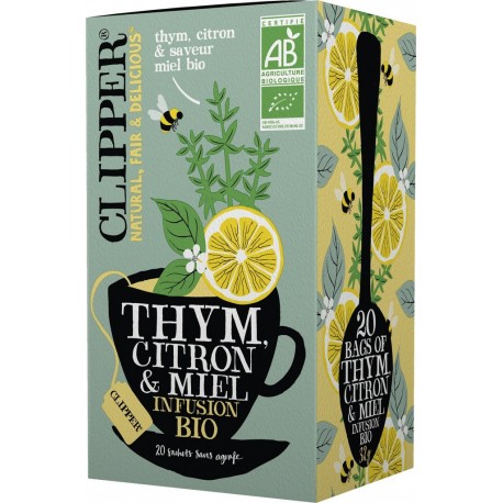 CLIPPER Infusion Thym Citron Miel 20 sachets